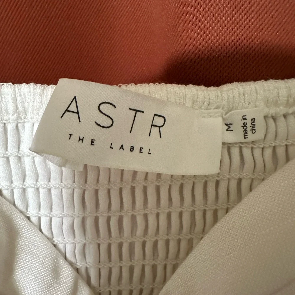 ASTR Estella Corset Midi Dress White Linen Slit Womens Size Medium - Picture 4 of 13
